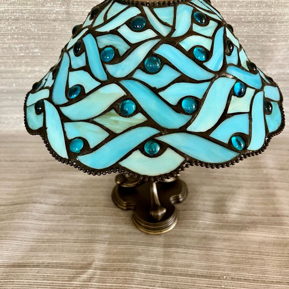 PartyLite Spring Water Candle Holder Lamp Tiffany Style Stained Glass - Picture 5 of 14